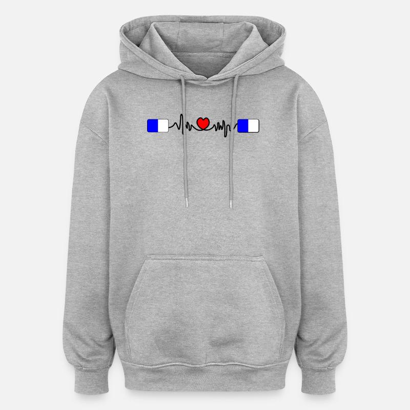 Spa Racing Heartbeat - Oversized Unisex Hoodie - Grau meliert