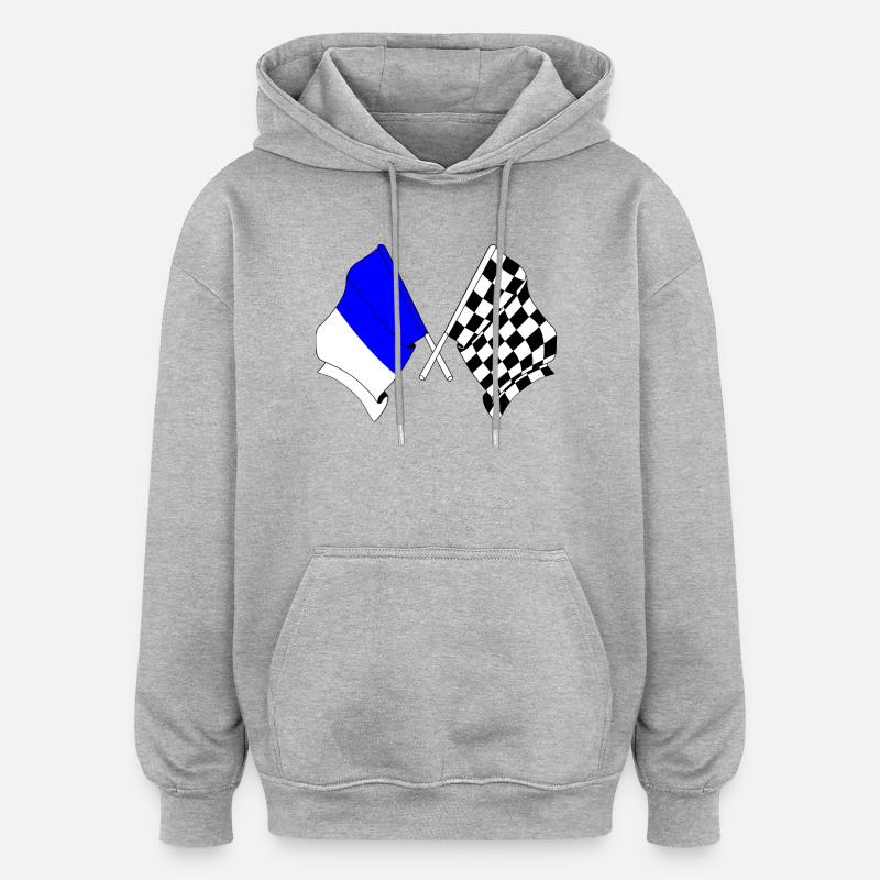 Spa-Rennflaggen - Oversized Unisex Hoodie - Grau meliert