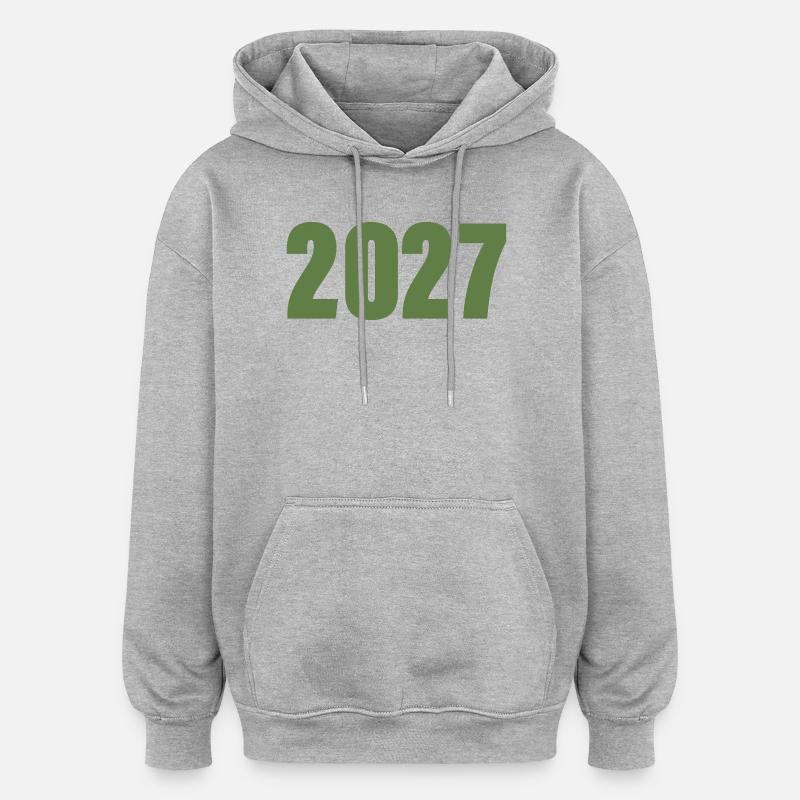 2027 - Sweat à capuche oversize unisexe - gris chiné