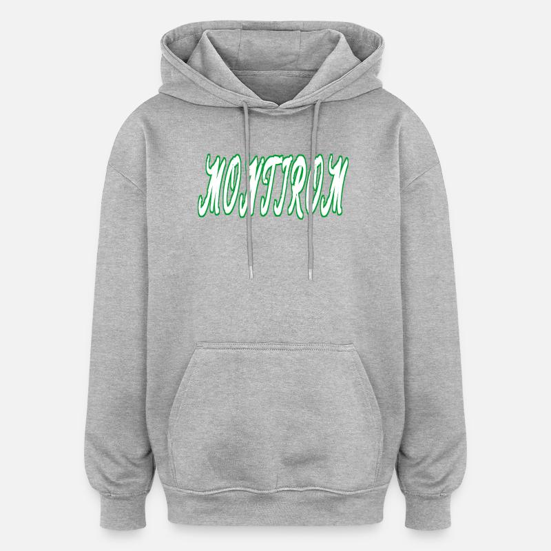 Montirom text - Oversized Unisex Hoodie - Grau meliert