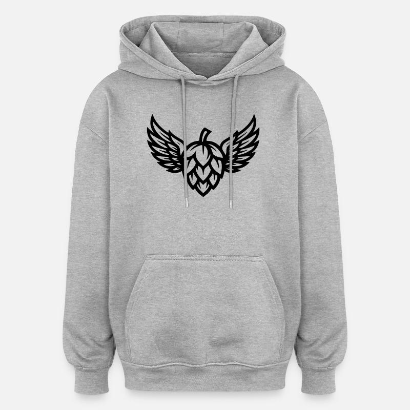Symbole du houblon - Sweat à capuche oversize unisexe - gris chiné