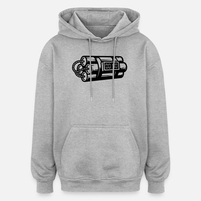 Zeitbombe Sprengstoff Dynamit - Oversized Unisex Hoodie - Grau meliert