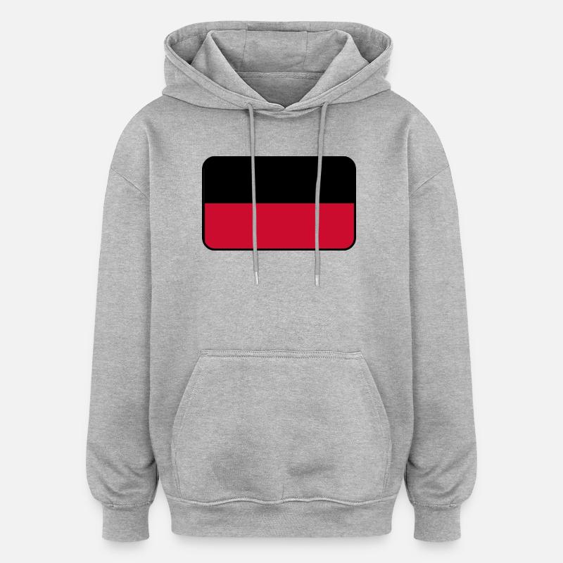 Emblème du drapeau de Nimègue - Sweat à capuche oversize unisexe - gris chiné