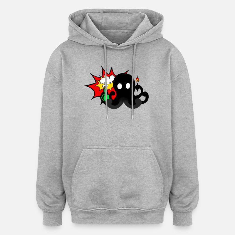 Wissenschafts-Explosion  - Oversized Unisex Hoodie - Grau meliert