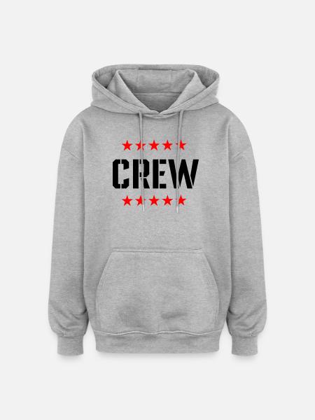 Crew mit Sterne - Oversized Unisex Hoodie - Grau meliert