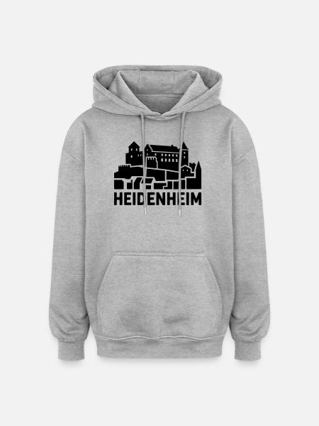 Heidenheim - Oversized Unisex Hoodie - Grau meliert