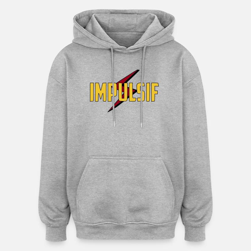 Impulsif  - Sweat à capuche oversize unisexe - gris chiné