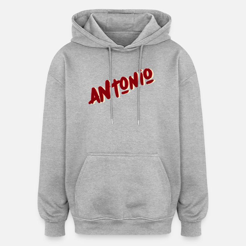 Antonio - Sweat à capuche oversize unisexe - gris chiné