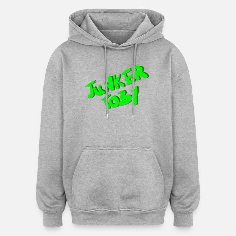 Junker Toby - Sweat à capuche oversize unisexe - gris chiné