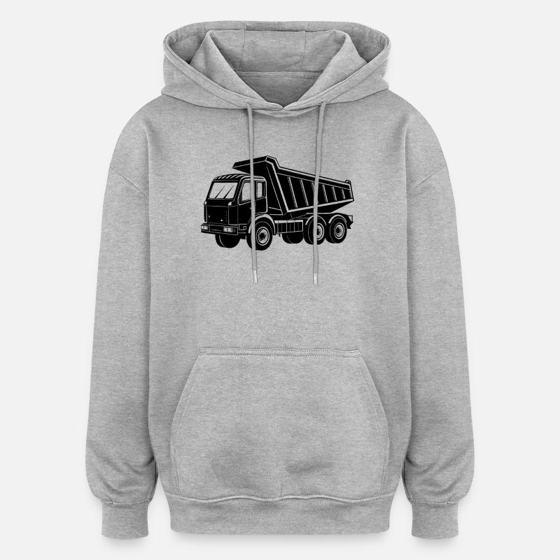 Benne - Sweat à capuche oversize unisexe - gris chiné