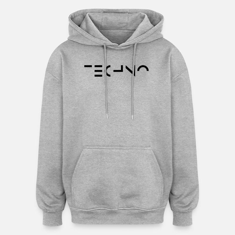 Minimal-Techno-Musik-Logo - Oversized Unisex Hoodie - Grau meliert