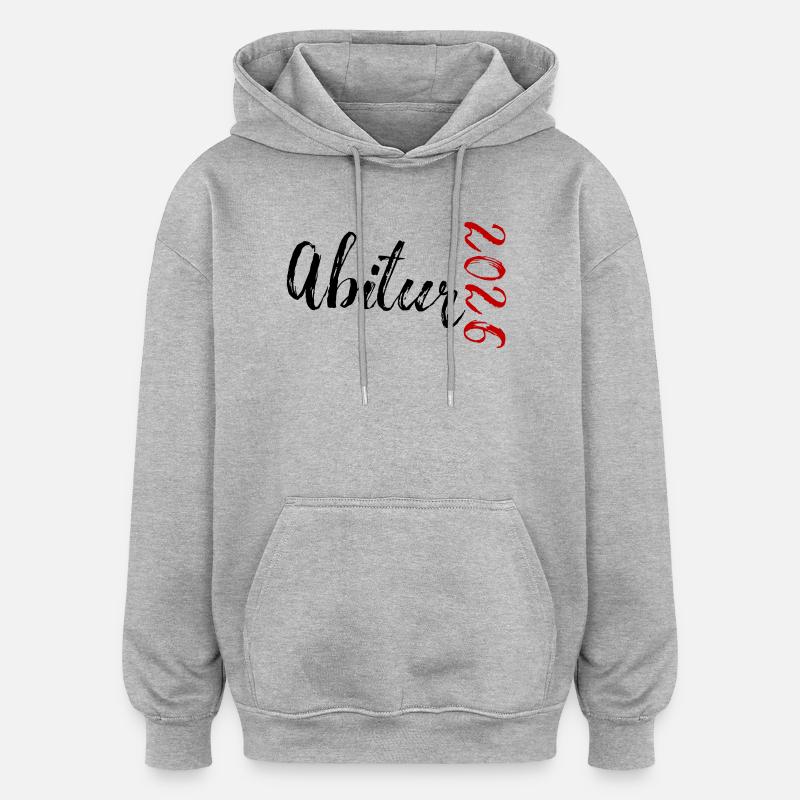 Abitur 2026 - Sweat à capuche oversize unisexe - gris chiné