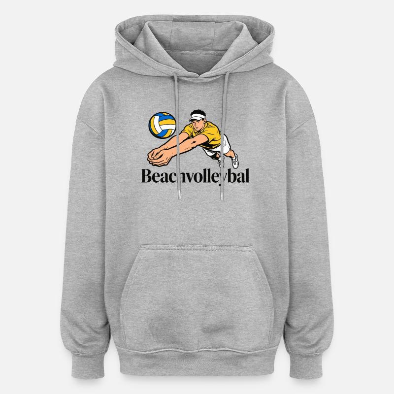 Beach-volley-ball - Sweat à capuche oversize unisexe - gris chiné