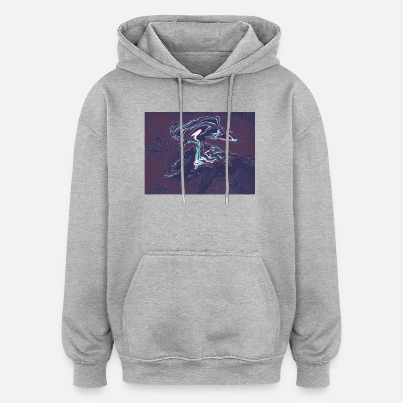 Vortex en tourbillon néon - Sweat à capuche oversize unisexe - gris chiné