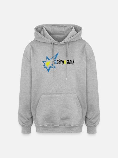 Irresponsable - Sweat à capuche oversize unisexe - gris chiné