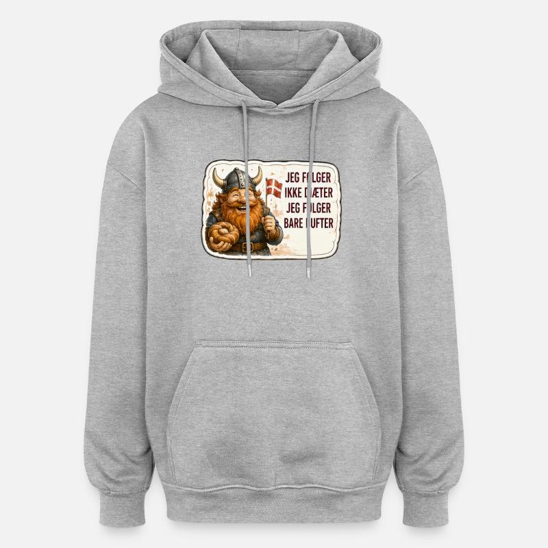 Jeg følger bare dufter - Oversized Unisex Hoodie - Grau meliert