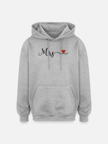 Mrs - Oversized Unisex Hoodie - Grau meliert