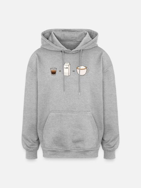 Cappuccino Formula Coffee Lover Design - Oversized Unisex Hoodie - heather grey
