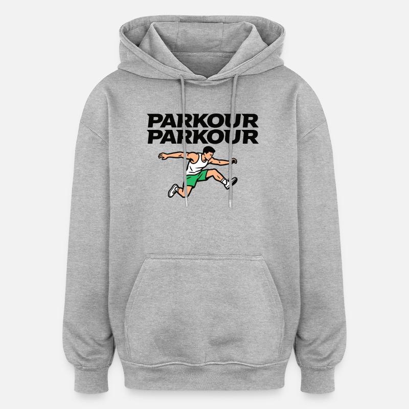 Parkour Freerunning - Sweat à capuche oversize unisexe - gris chiné