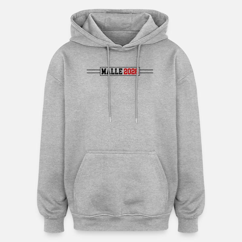 Malle 2026 - Sweat à capuche oversize unisexe - gris chiné