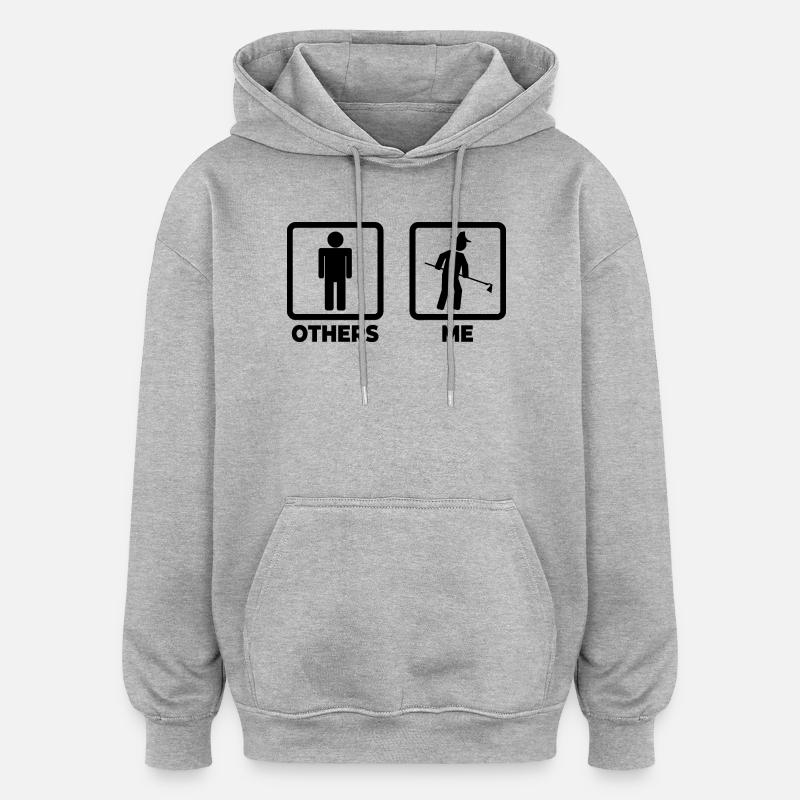 Bauer stick figures - Oversized Unisex Hoodie - heather grey