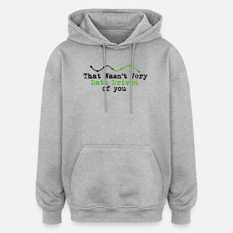 Datengetriebenes Graphline-Logo - Oversized Unisex Hoodie - Grau meliert