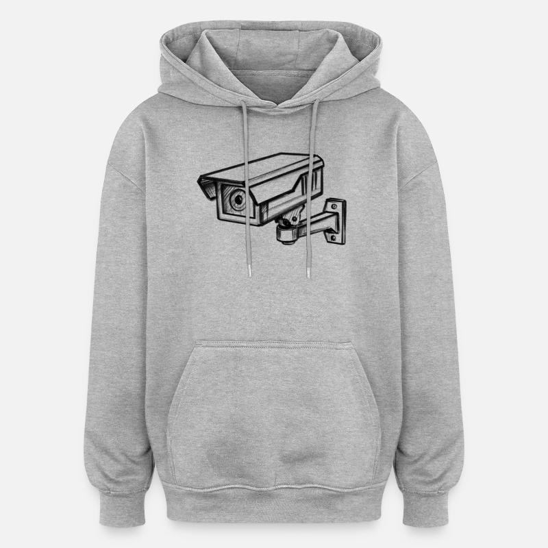 Security Camera Security - Illusionration - Oversized Unisex Hoodie - heather grey