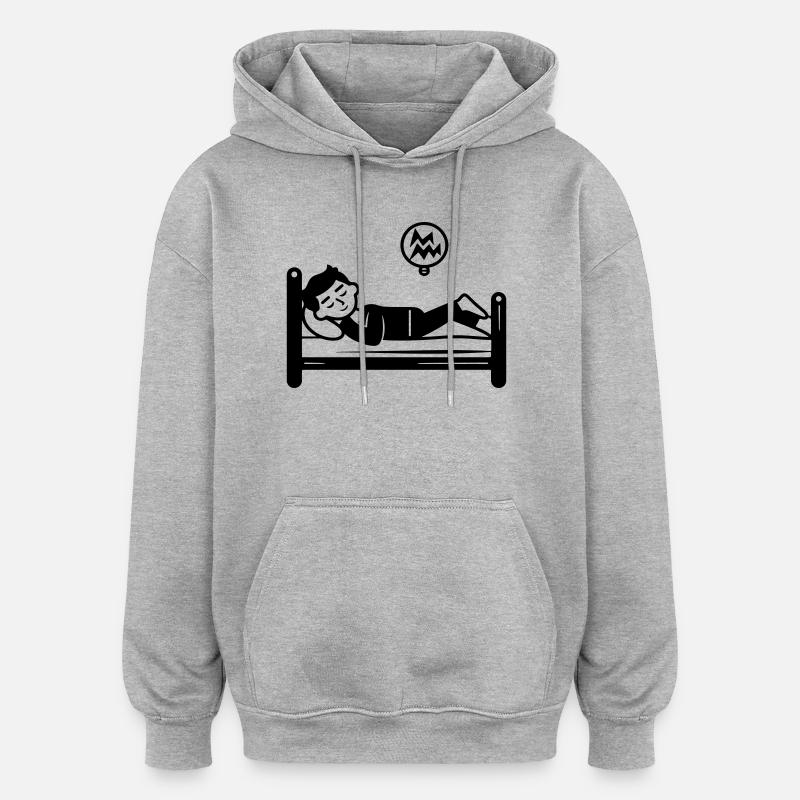 Sleeping Bed - Oversized Unisex Hoodie - heather grey