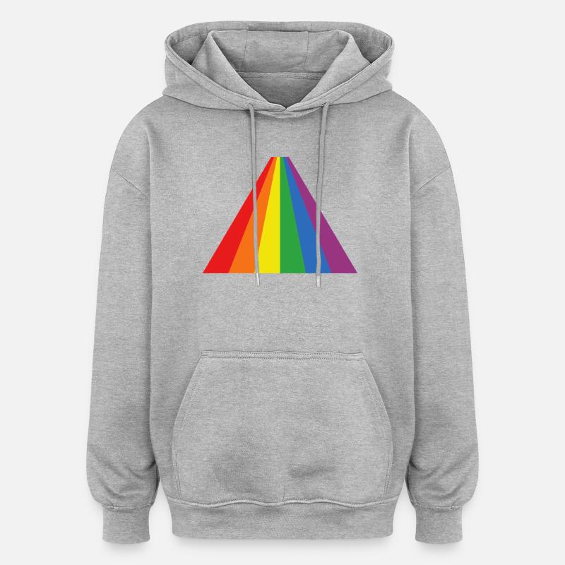 Rainbow Triangle Bold - Oversized Unisex Hoodie - heather grey
