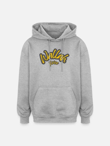 Wallah Crisis Lettering Neon Yellow - Oversized Unisex Hoodie - heather grey