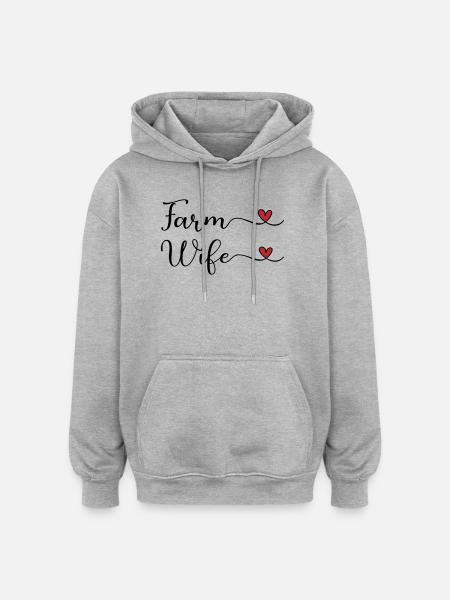 Bauernfrau - Oversized Unisex Hoodie - Grau meliert