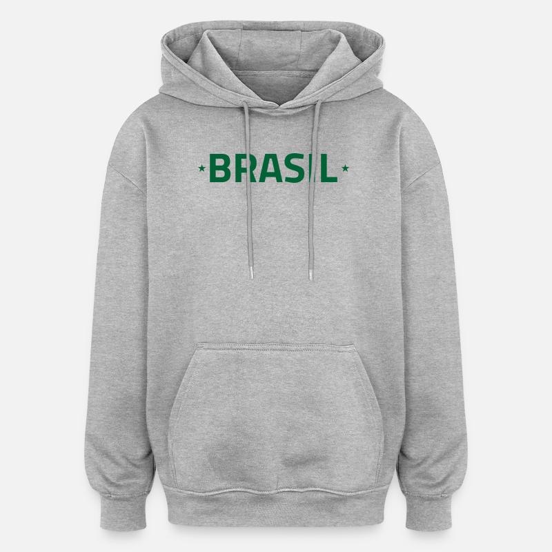 Brésil - Sweat à capuche oversize unisexe - gris chiné