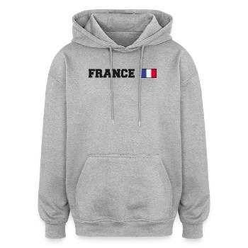 Frankreich Fan - Oversized Unisex Hoodie - Grau meliert - Vorne - Noah (186cm)