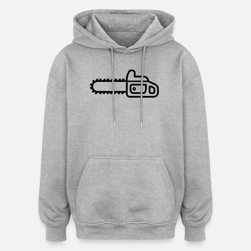 tronçonneuse - Sweat à capuche oversize unisexe - gris chiné