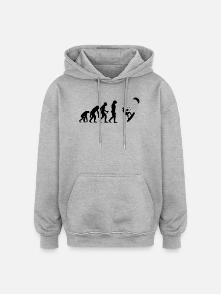 Geschenkidee für einen Kitesurfer mit Kiteboarding - Oversized Unisex Hoodie - Grau meliert