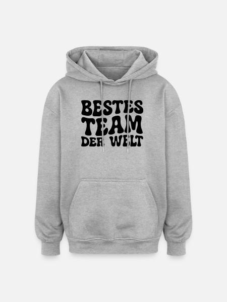 Bestes Team der Welt - Oversized Unisex Hoodie - Grau meliert