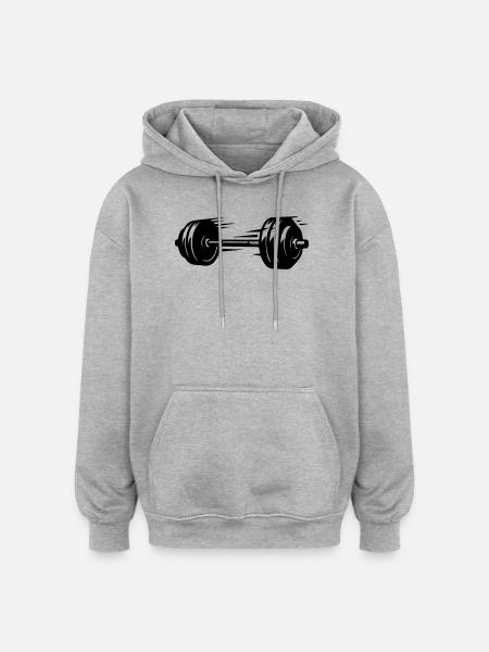 Barbell Symbol Dumbbells - Oversized Unisex Hoodie - heather grey