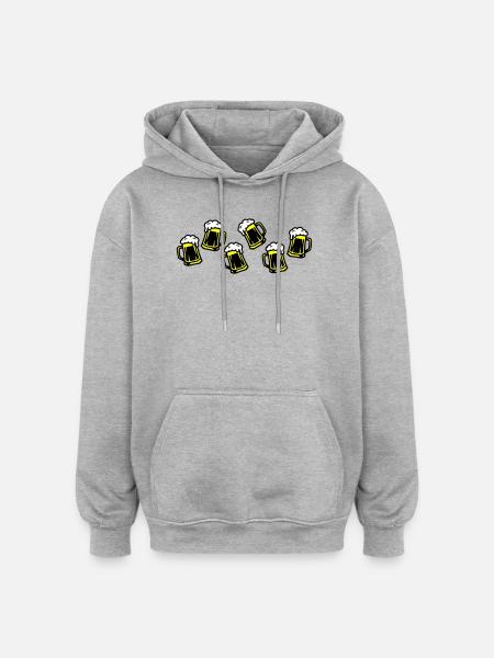 Beer Beer Glass Beer Mug - Oversized Unisex Hoodie - heather grey