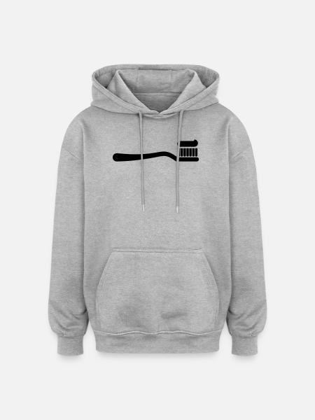 Toothbrush with toothpaste, dental hygiene - Oversized Unisex Hoodie - heather grey