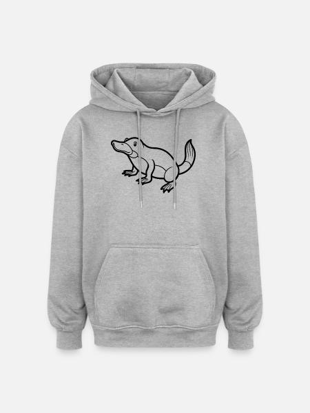Schnabeltier - Oversized Unisex Hoodie - Grau meliert