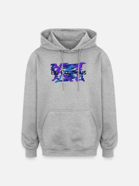 Blau-Lila Farbskizze Abstrakt - Oversized Unisex Hoodie - Grau meliert