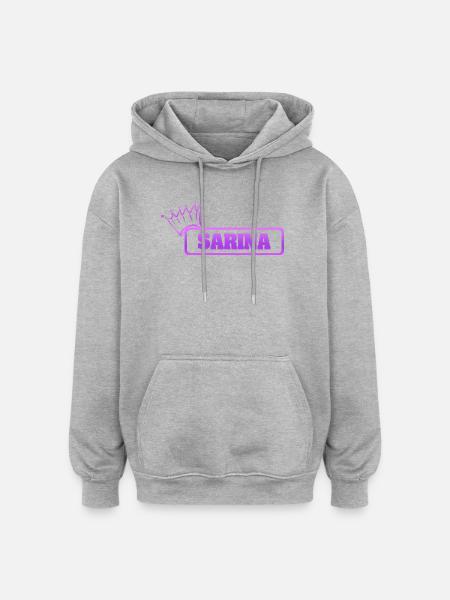 Sarina als Maedchen - Oversized Unisex Hoodie - Grau meliert