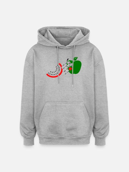 Fruit - Sweat à capuche oversize unisexe - gris chiné