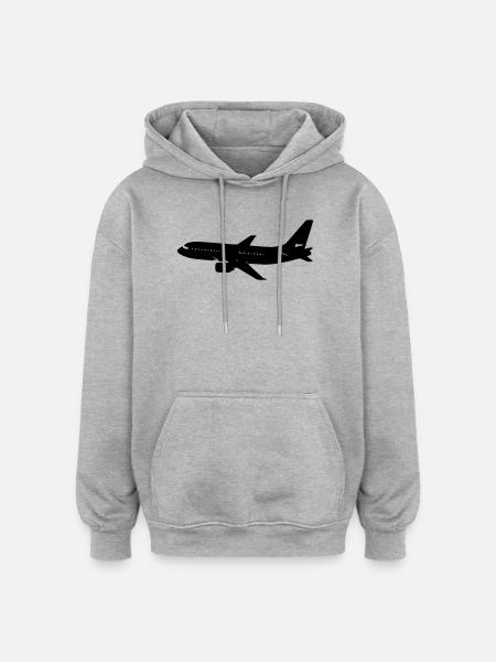 airplane - Oversized Unisex Hoodie - heather grey