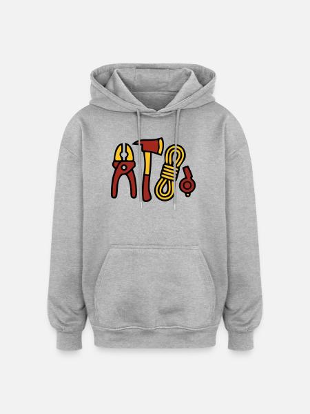 Fire Brigade Tool Graphics - Oversized Unisex Hoodie - heather grey