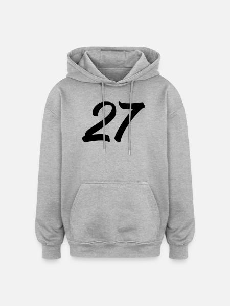 27 - Sweat à capuche oversize unisexe - gris chiné