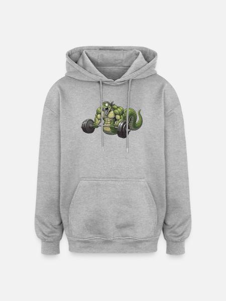 Snake Lifting Force - Oversized Unisex Hoodie - heather grey