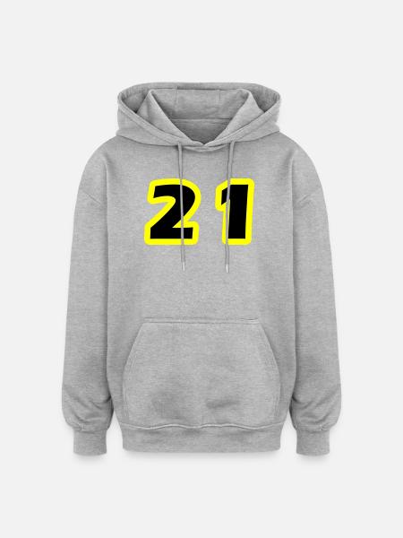21 Number Symbol - Oversized Unisex Hoodie - heather grey