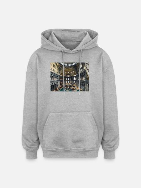 Byzantine Mosaic of the Hagia - Oversized Unisex Hoodie - heather grey