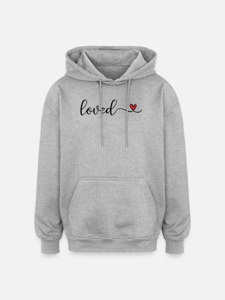 aimé - Sweat à capuche oversize unisexe - gris chiné